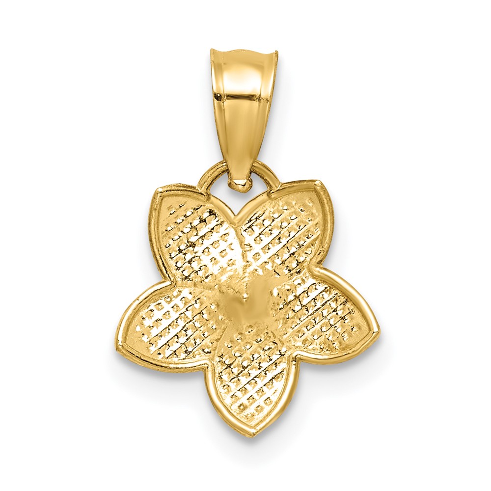 14K Polished Plumeria Pendant (D4462)