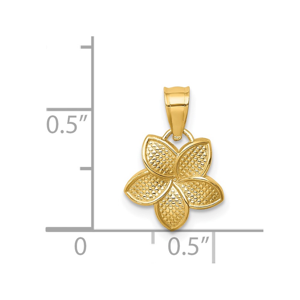 14K Polished Plumeria Pendant (D4462)