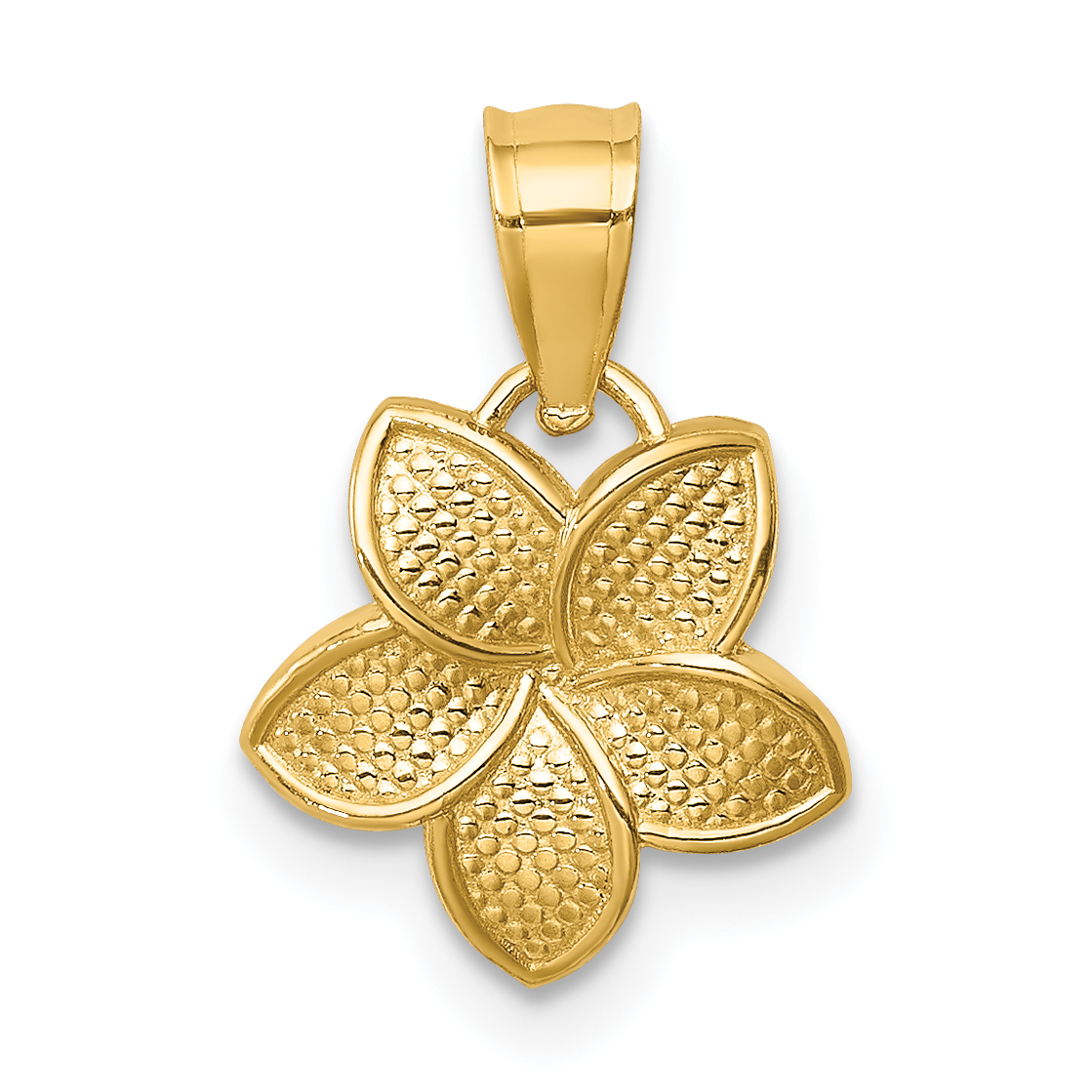 14K Polished Plumeria Pendant (D4462)