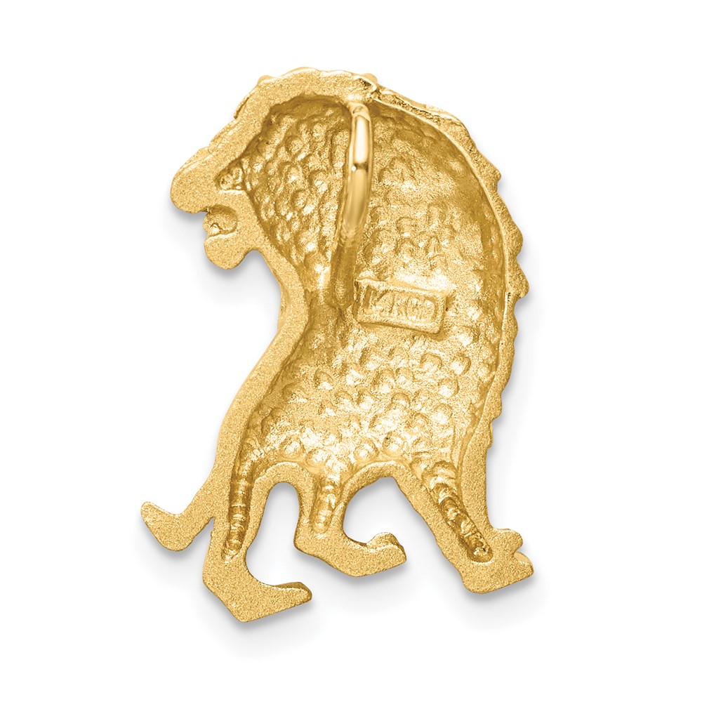 14K Brushed Diamond-cut Lion Chain Slide (D4479)