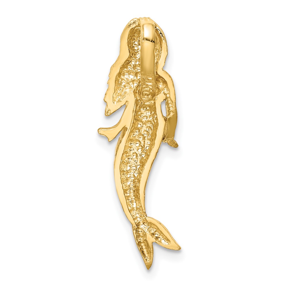 14K & White Rhodium Brushed Mermaid Slide (D4503)