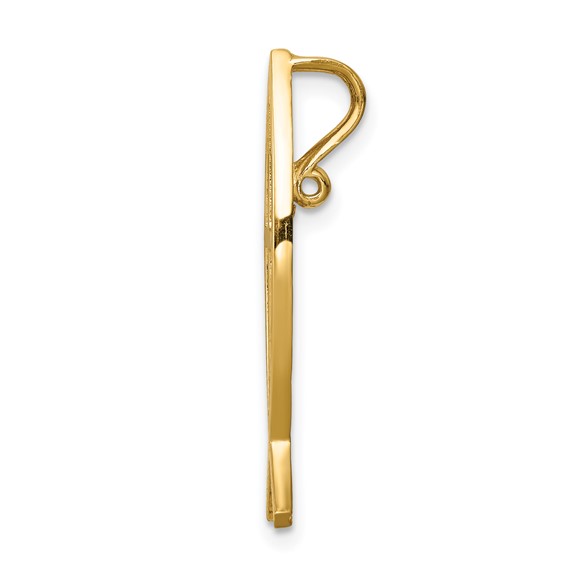 14K Polished Ichthus Cross Fish Chain Slide