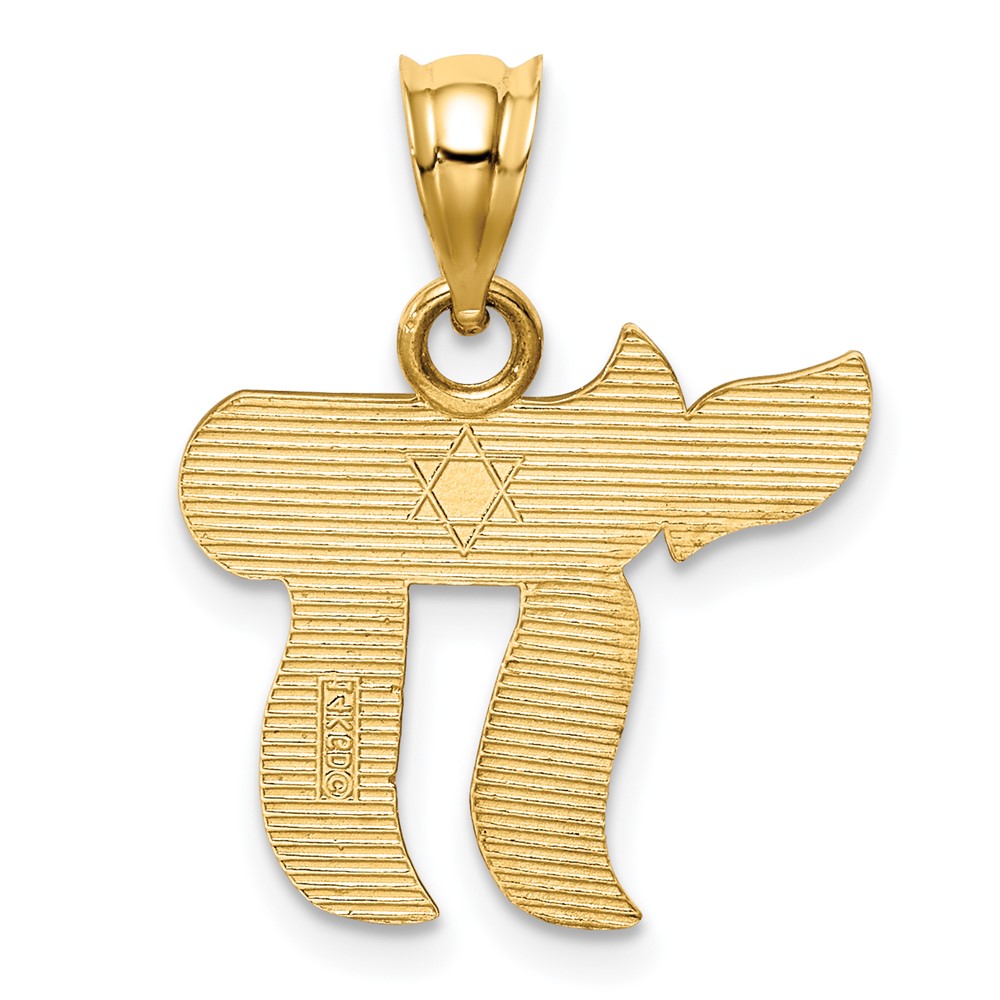 14K Polished Chai Pendant (D4552)