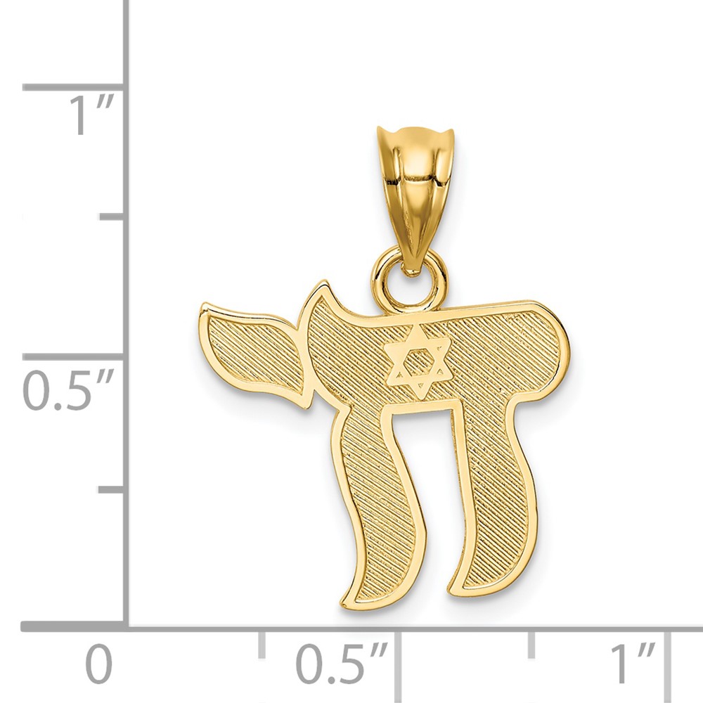 14K Polished Chai Pendant (D4552)