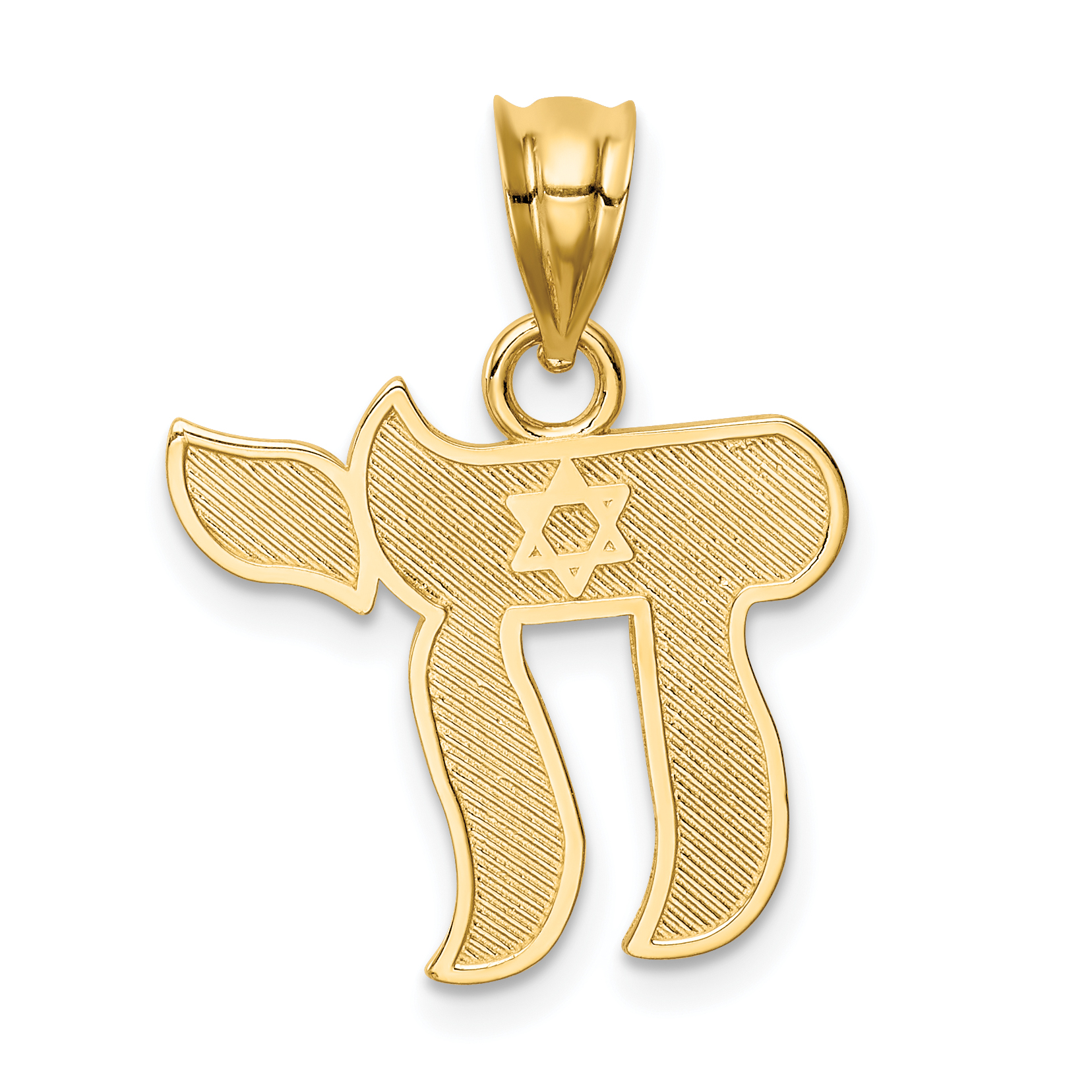 14K Polished Chai Pendant (D4552)