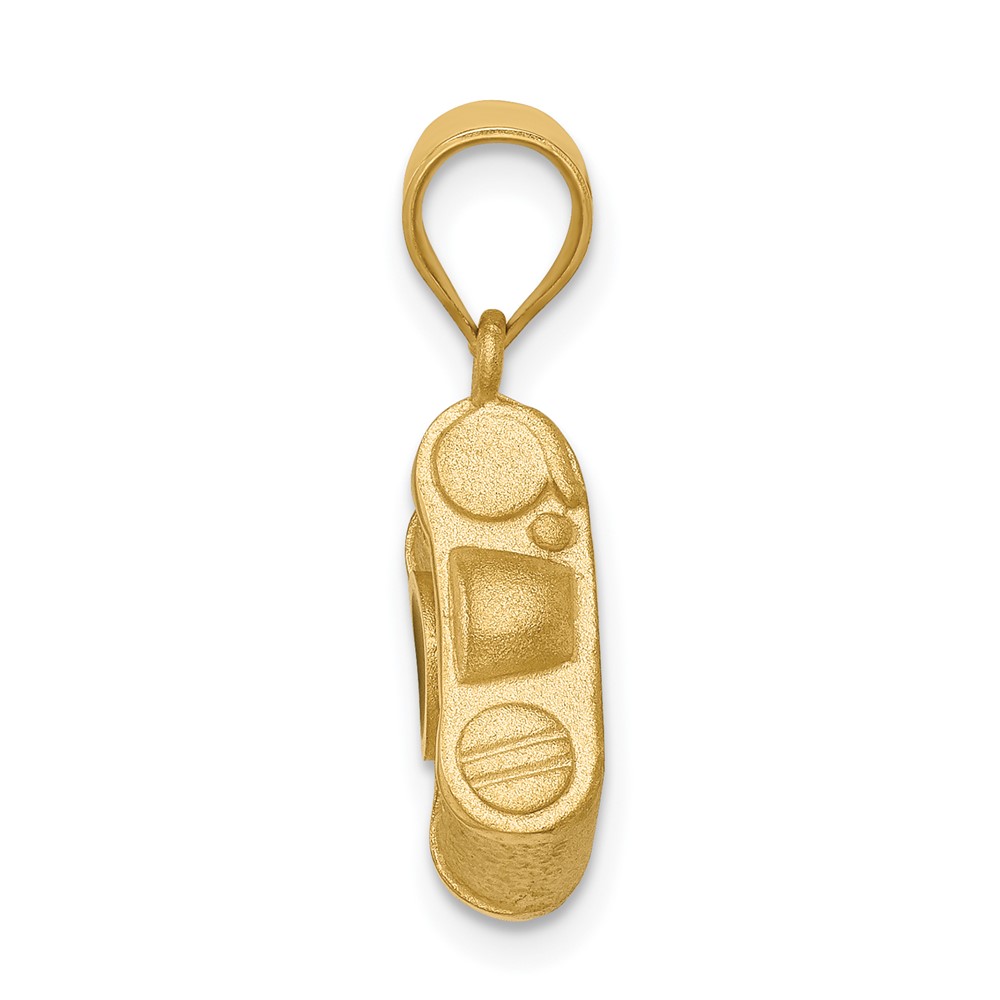 14K Brushed & Polished Enameled Camera Pendant (D4610)