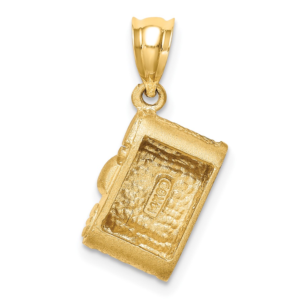 14K Brushed & Polished Enameled Camera Pendant (D4610)