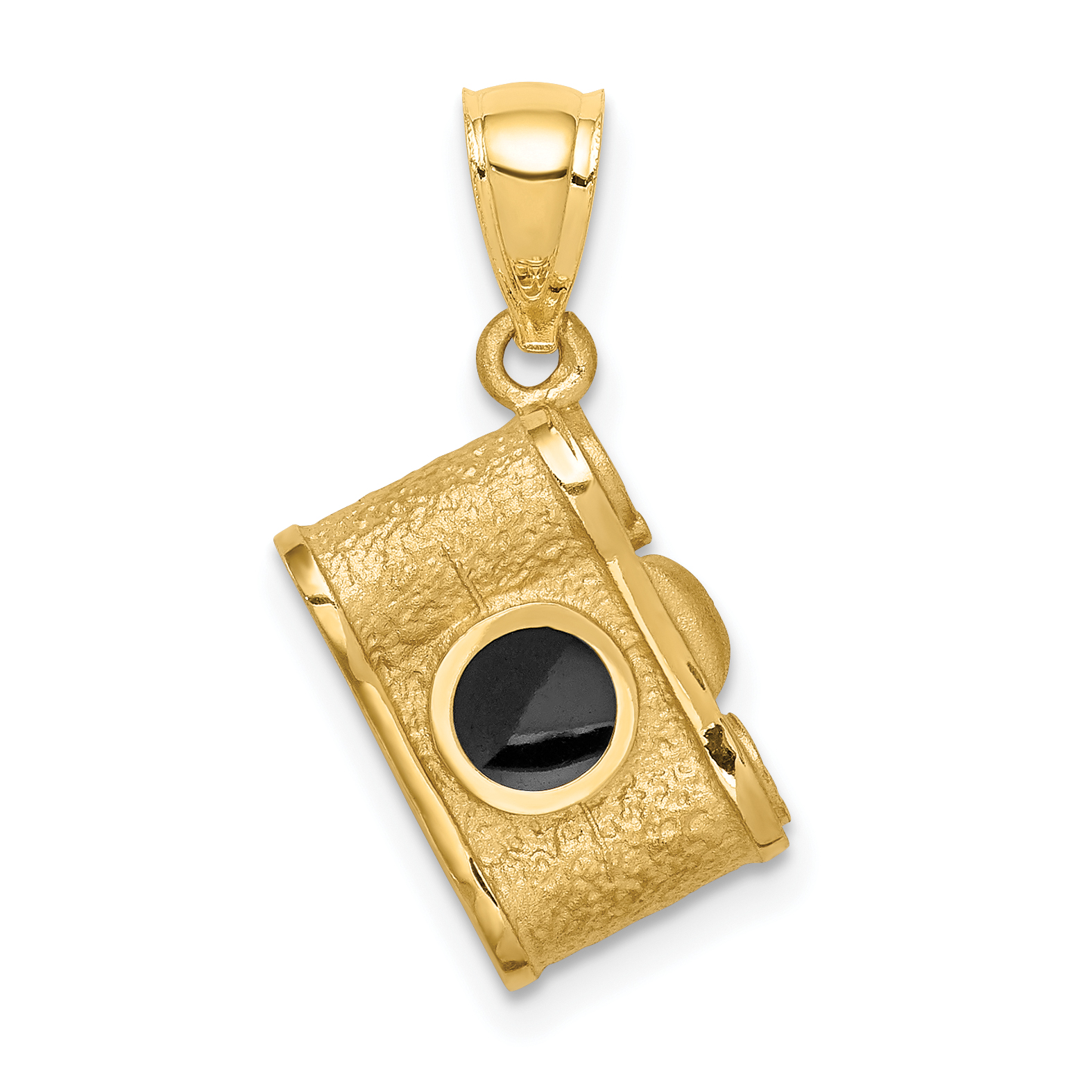 14K Brushed & Polished Enameled Camera Pendant (D4610)