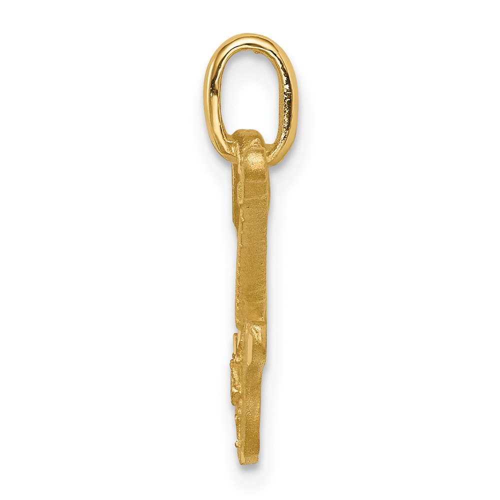 14K Brushed & Diamond-cut Guitar Pendant (D4622)
