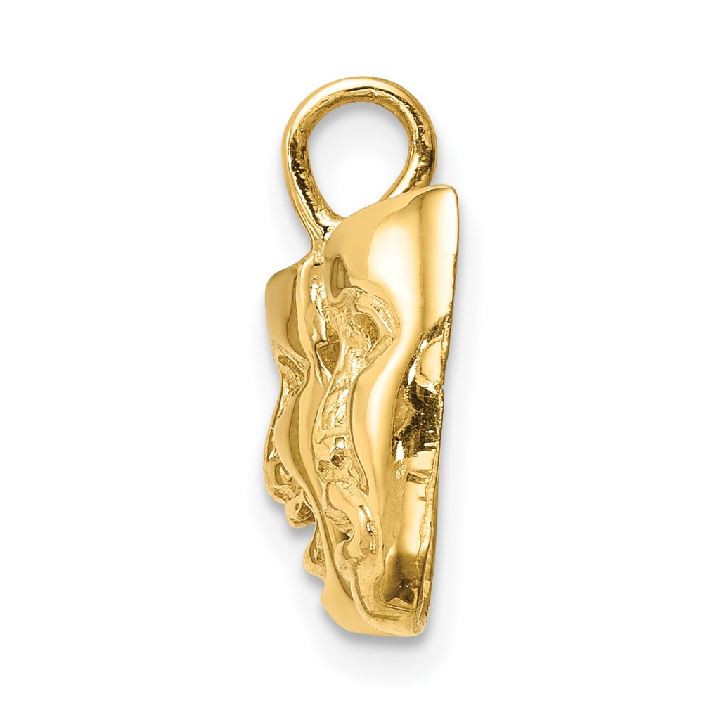 14K Polished Comedy/Tragedy Theater Masks Pendant (D4625)