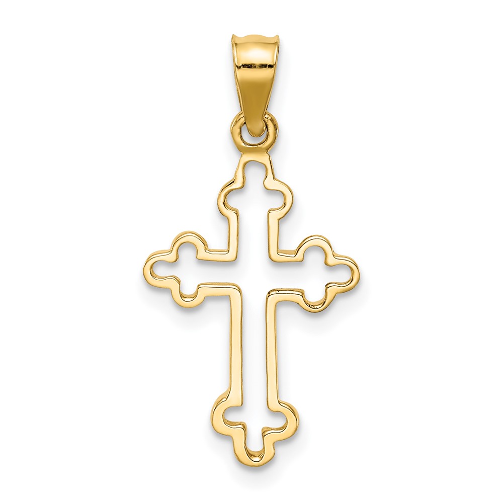 14K Polished Cross Pendant (D4652)