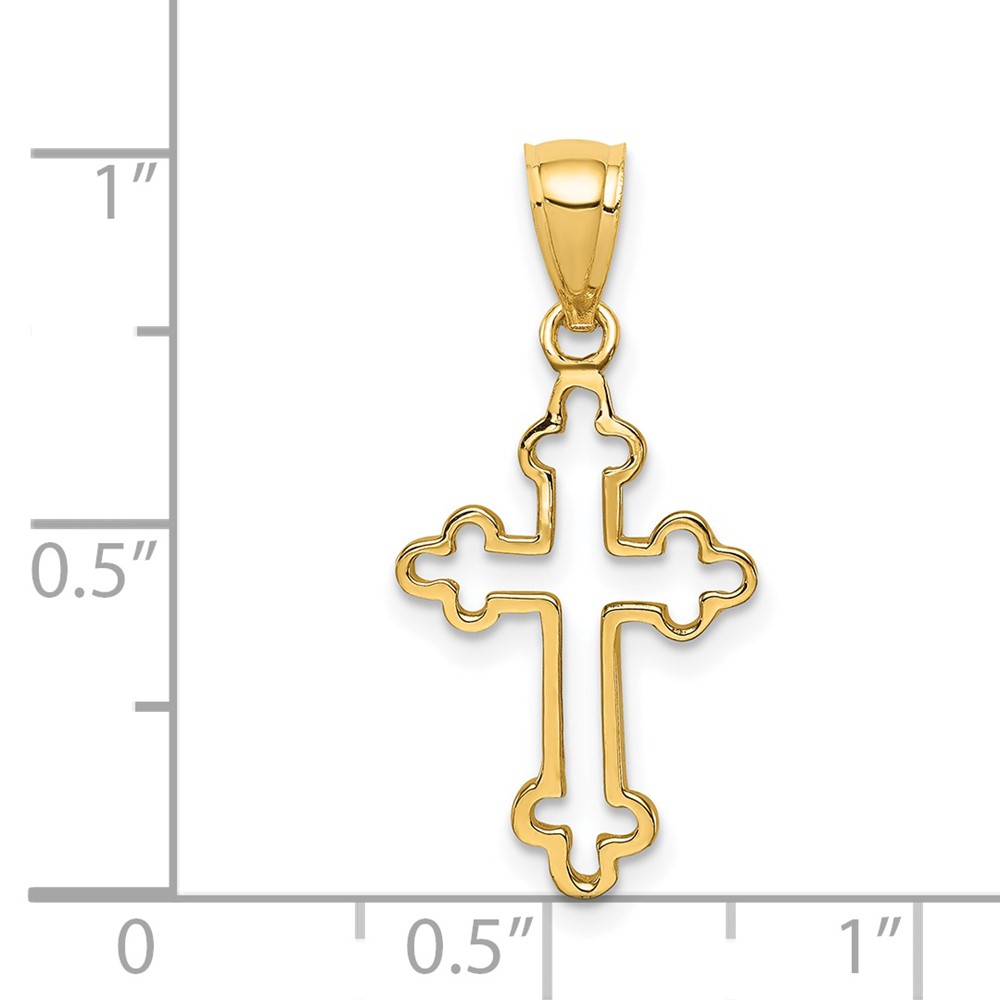 14K Polished Cross Pendant (D4652)