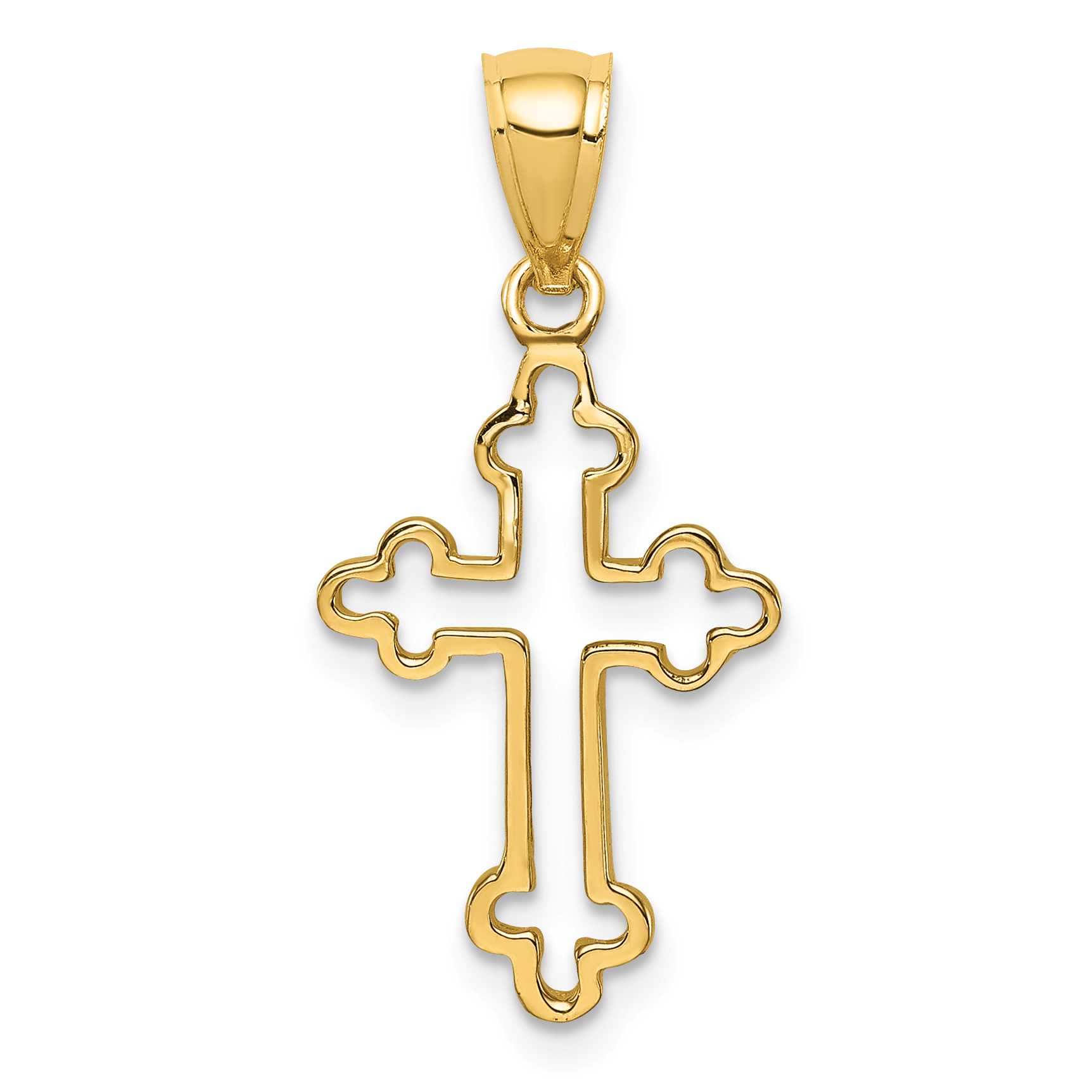 14K Polished Cross Pendant (D4652)