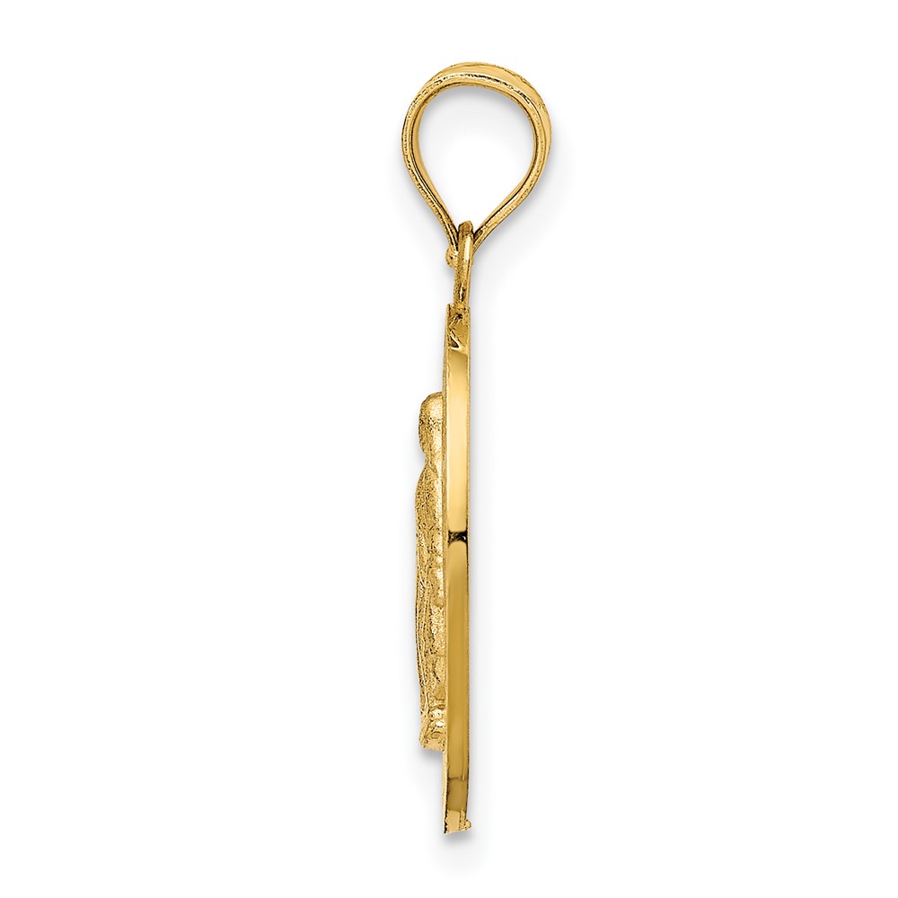 14K Polished Miraculous Medal Pendant (D4674)