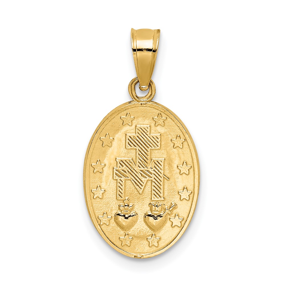 14K Polished Miraculous Medal Pendant (D4674)