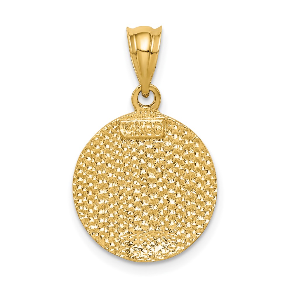 14K Brushed Diamond-Cut Virgin Mary Pendant (D4682)