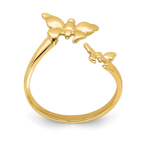 Gold Polished Butterfly Toe Ring