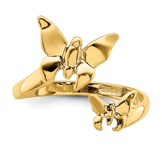 Gold Polished Butterfly Toe Ring