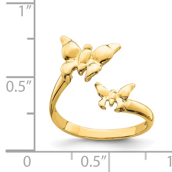 Gold Polished Butterfly Toe Ring