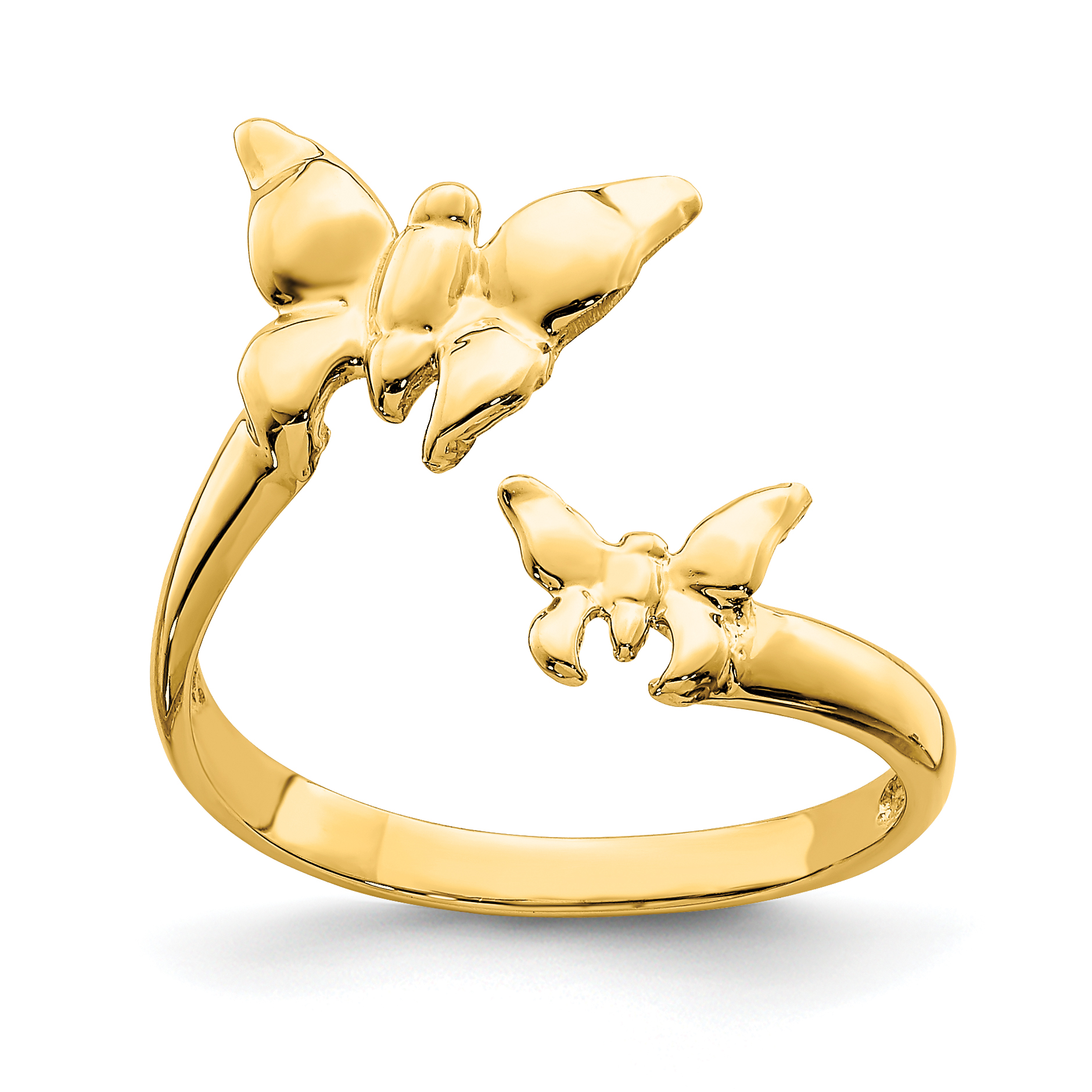 14K Polished Butterfly Toe Ring (D4690)