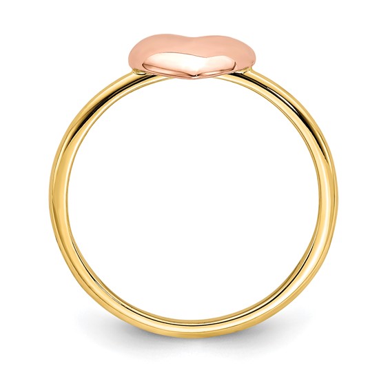 14K Two-tone Polished Heart Ring