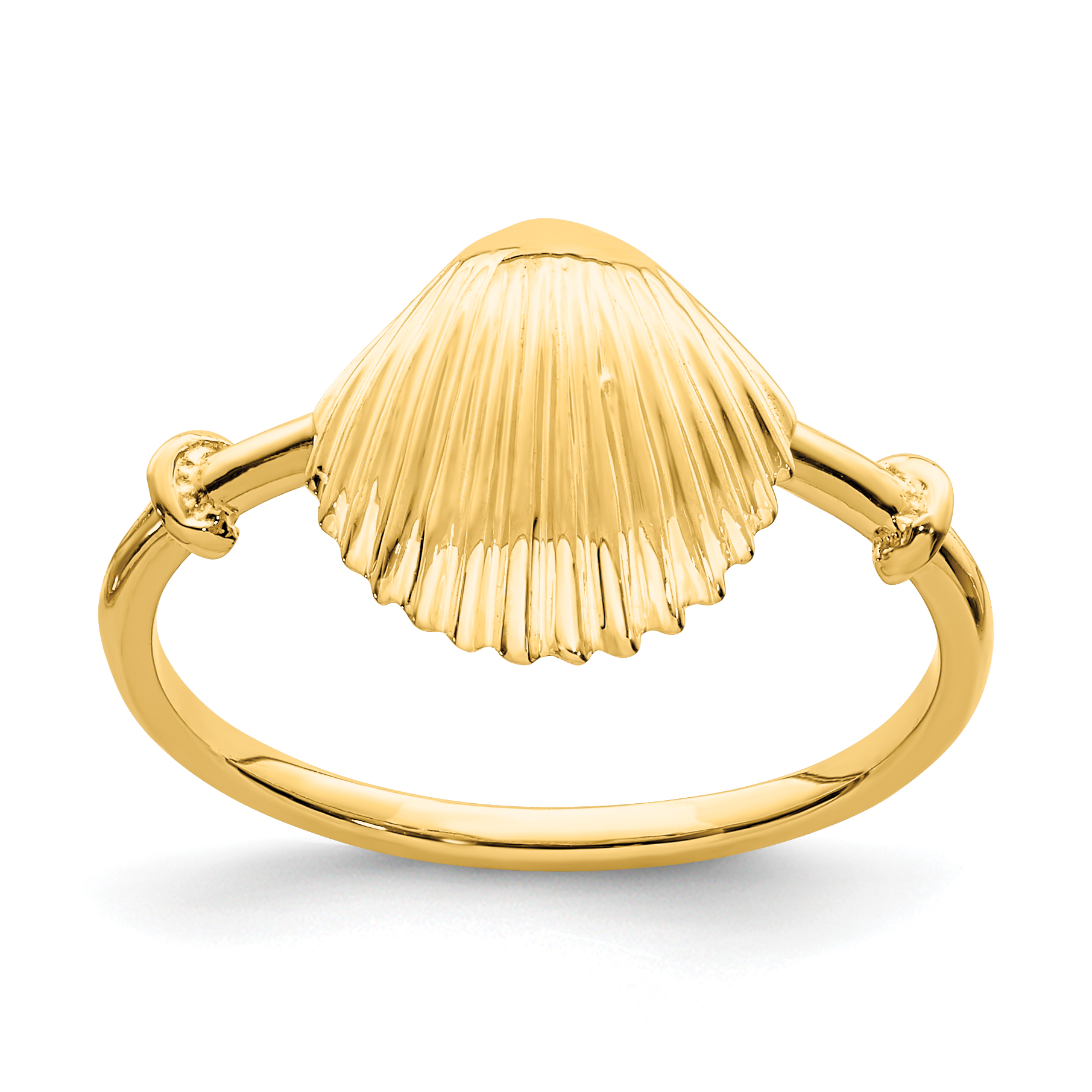 14K Polished Shell Ring (D4729)