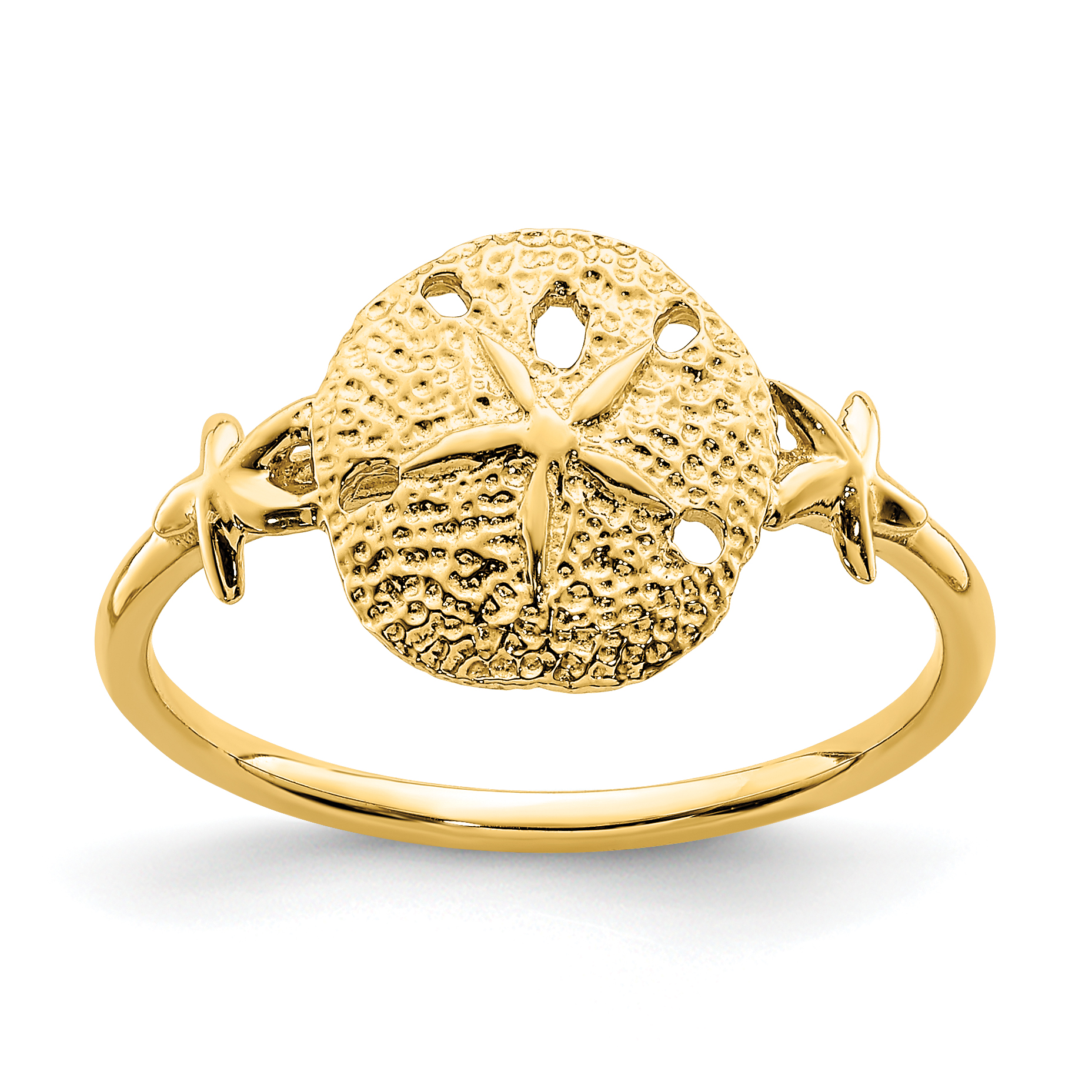 14K Polished Sand Dollar Ring (D4730)