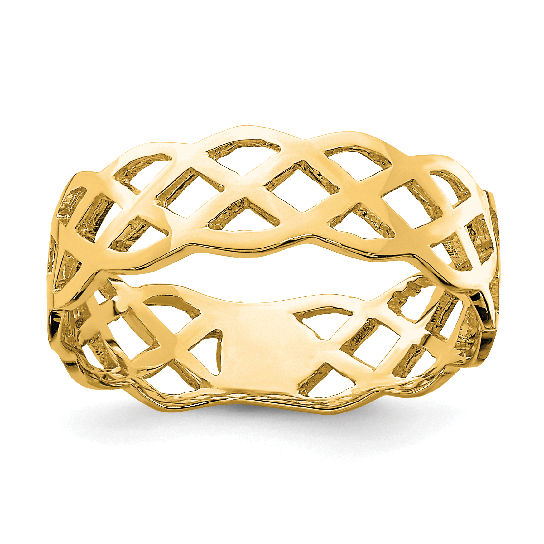 14K Polished Weave Ring (D4734)