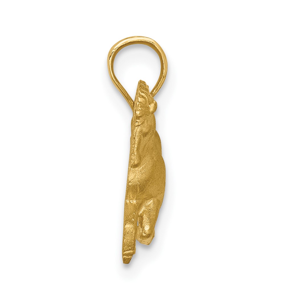 14K Brushed and Diamond-cut Horse Pendant (D4747)