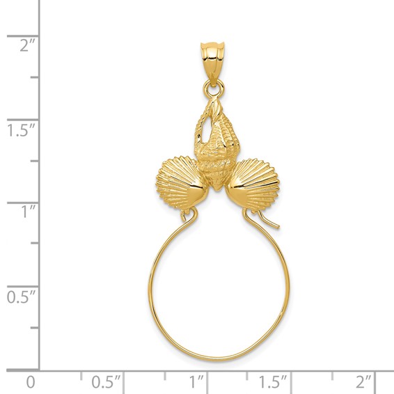 14k Sea Shell Charm Holder Pendant