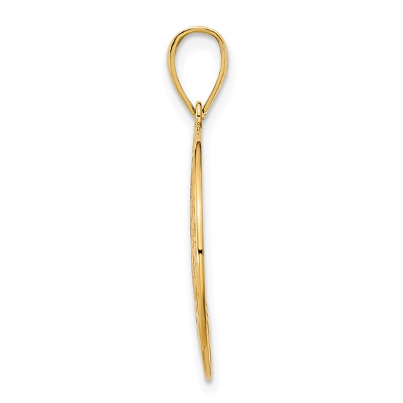 14k Fancy Filigree Swirl Disc Pendant