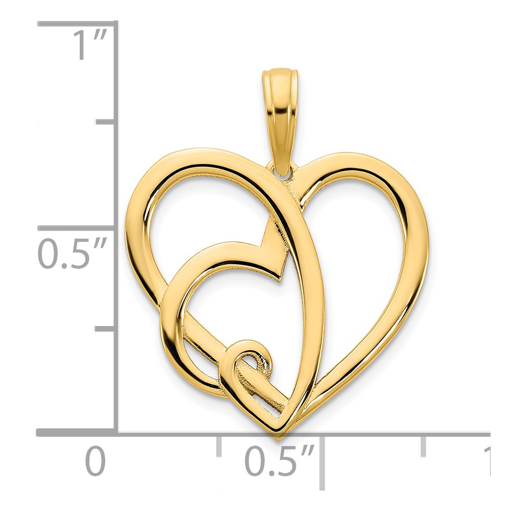 14k  Heart in a Heart Pendant (D5048)
