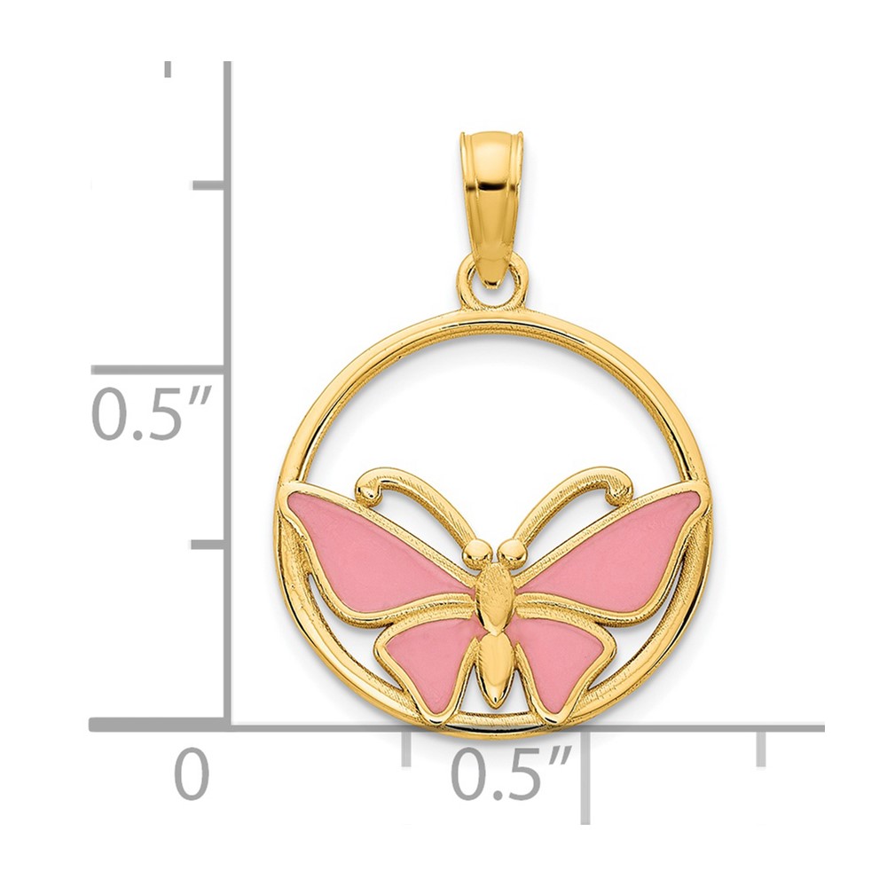 14k Epoxy Butterfly Pendant (D5053)