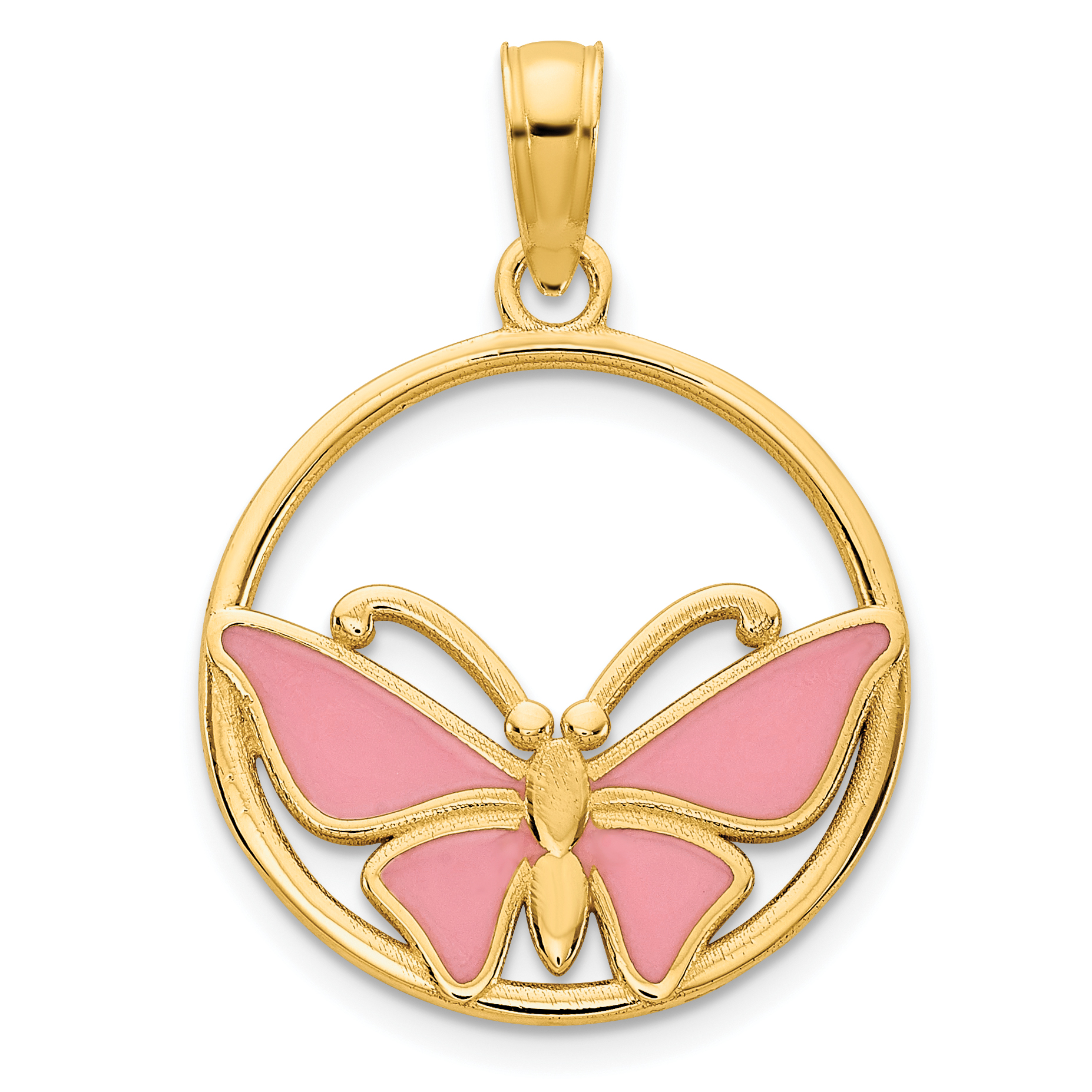 14k Epoxy Butterfly Pendant (D5053)