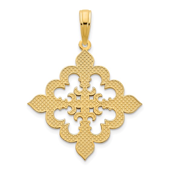 14k Fancy Fleur de Lis Pendant