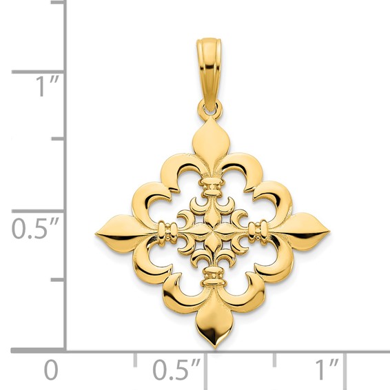 14k Fancy Fleur de Lis Pendant