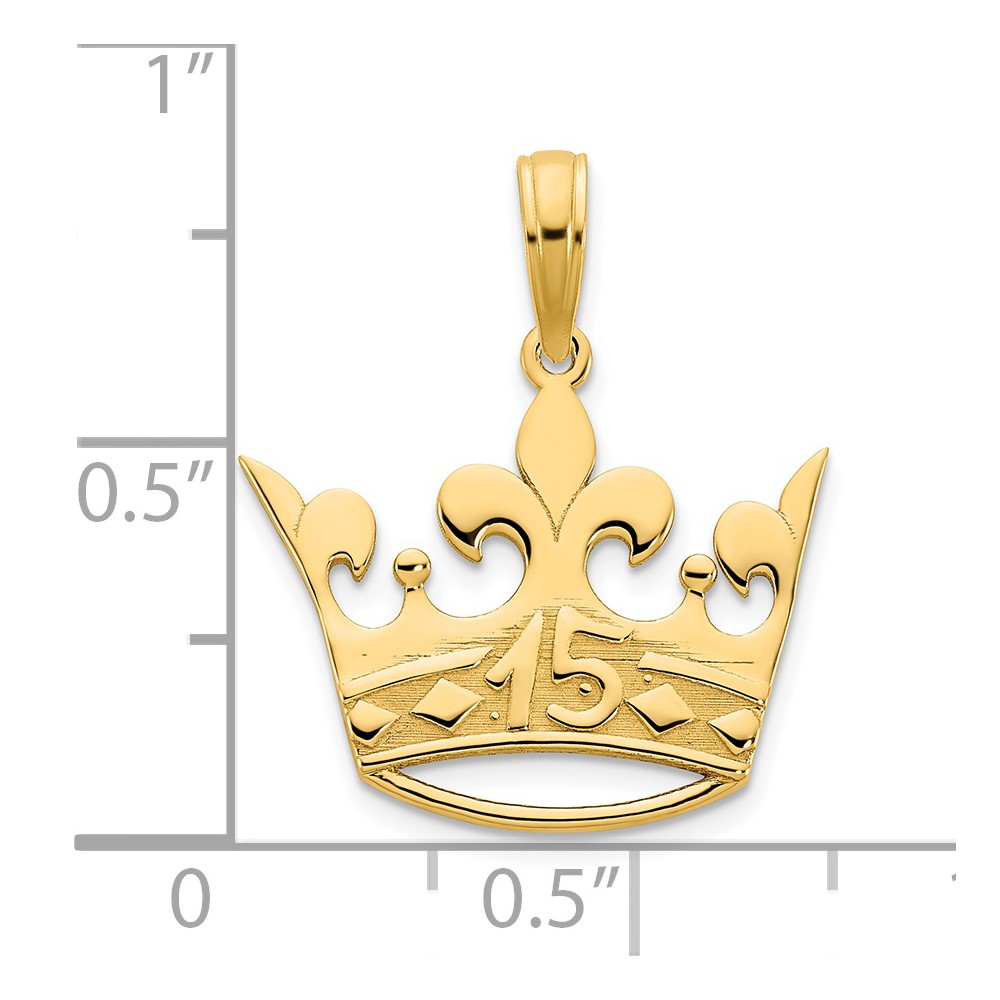 14k 15 Crown Pendant (D5071)