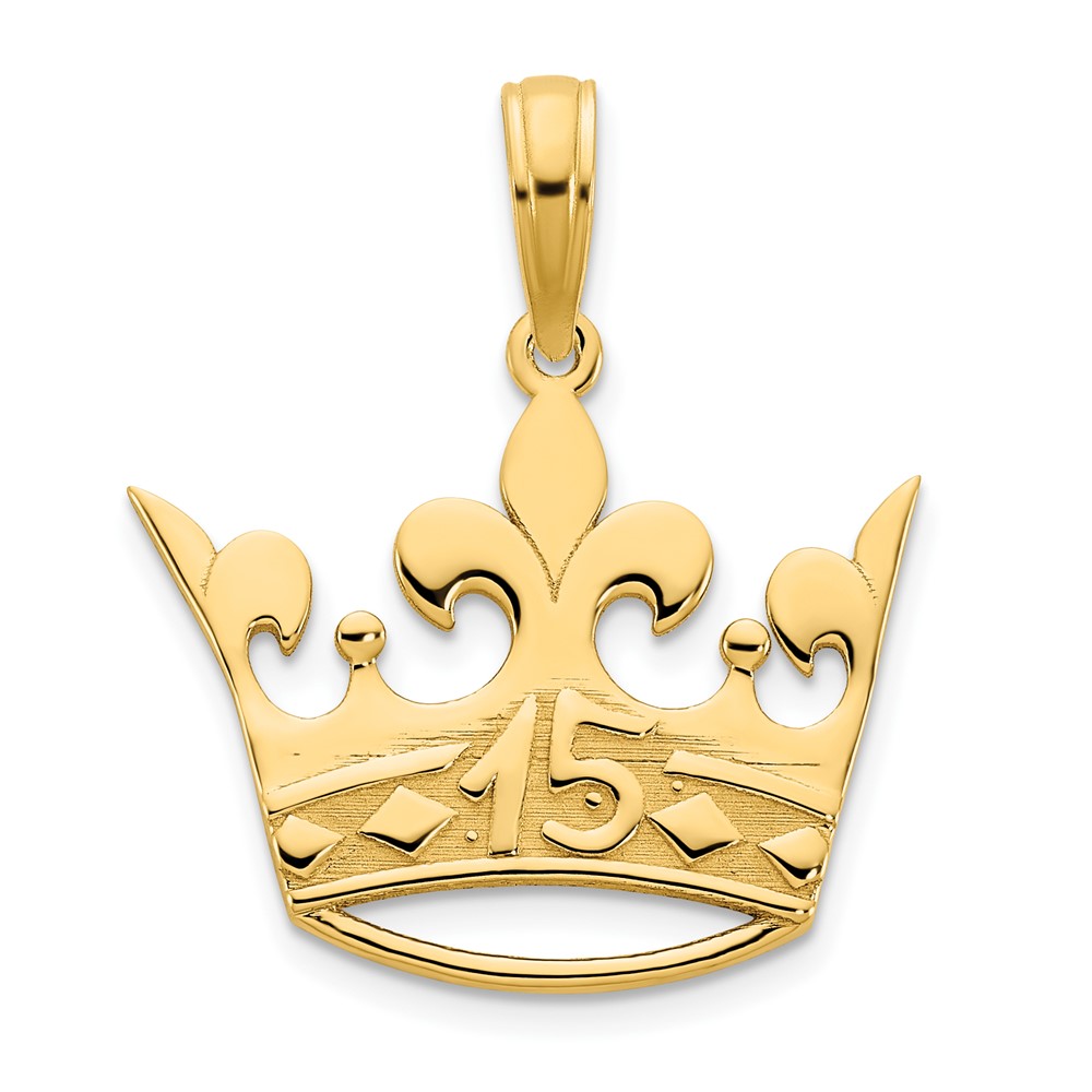 14k 15 Crown Pendant (D5071)