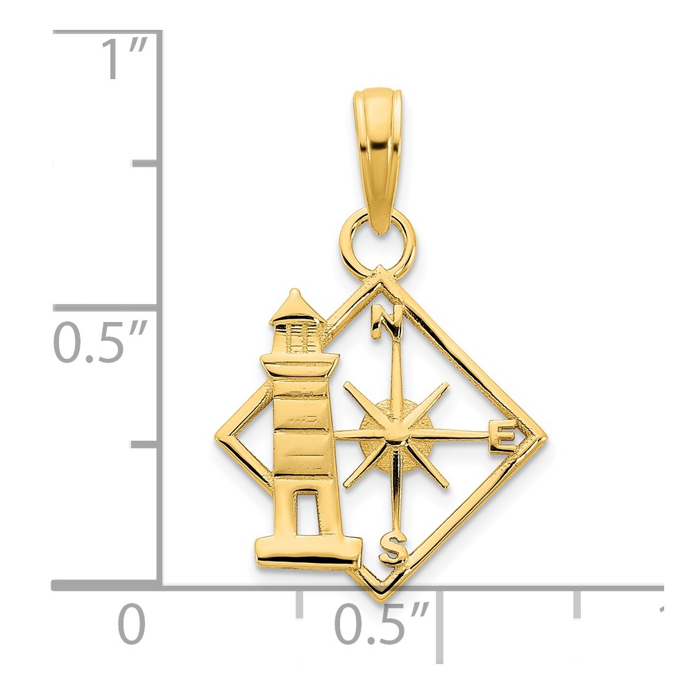 14k Lighthouse Compass Pendant (D5093)