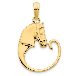 14k Horse Charm Holder Pendant