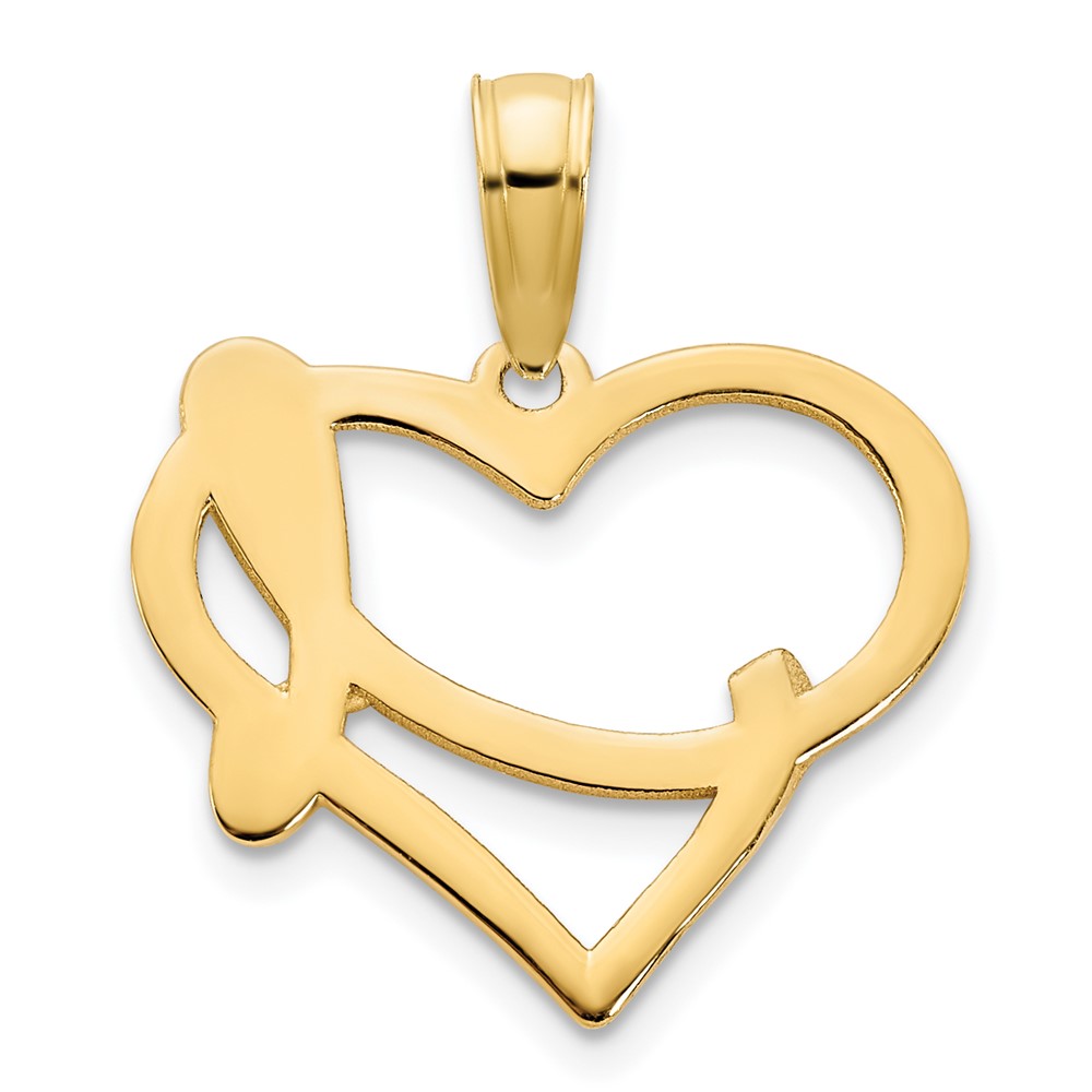 14k Fancy Heart Pendant (D5105)
