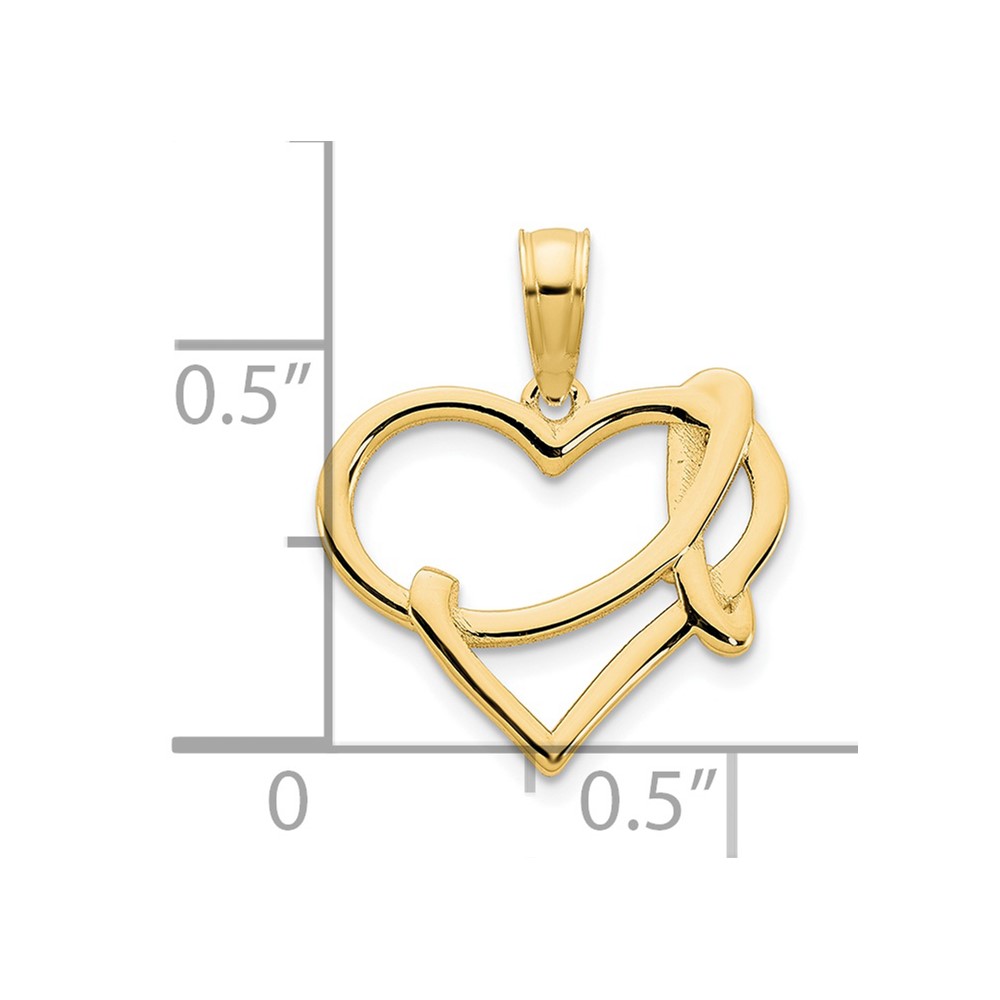14k Fancy Heart Pendant (D5105)