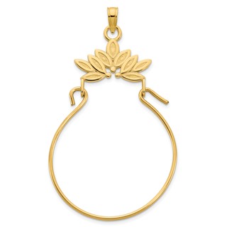14k Leaves Charm Holder Pendant