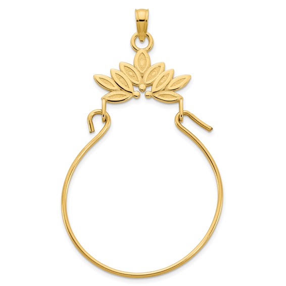 14k Leaves Charm Holder Pendant