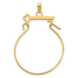 14k Key Charm Holder Pendant