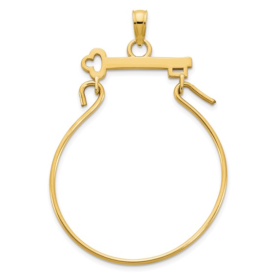14k Key Charm Holder Pendant