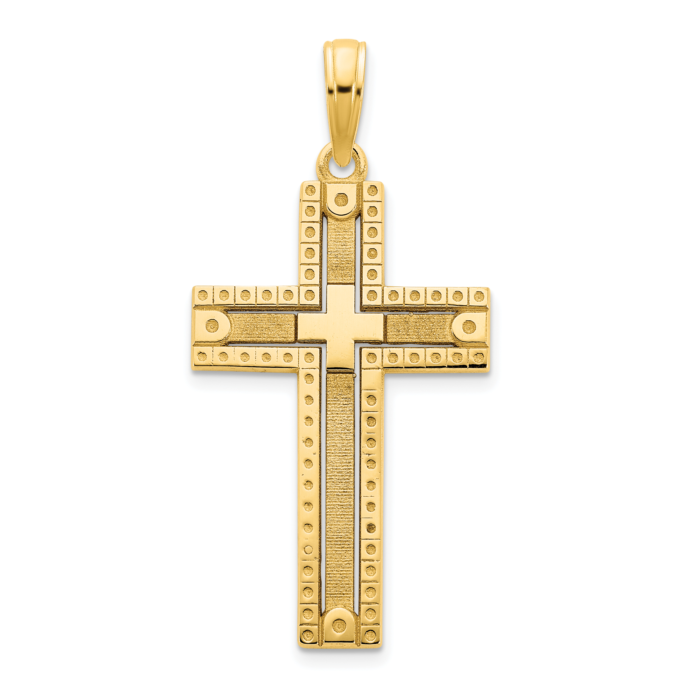 14k Fancy Sandblasted Cross Pendant (D5140)