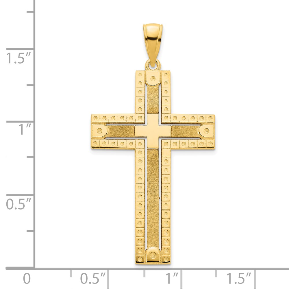 14k Fancy Sandblasted Cross Pendant (D5141)