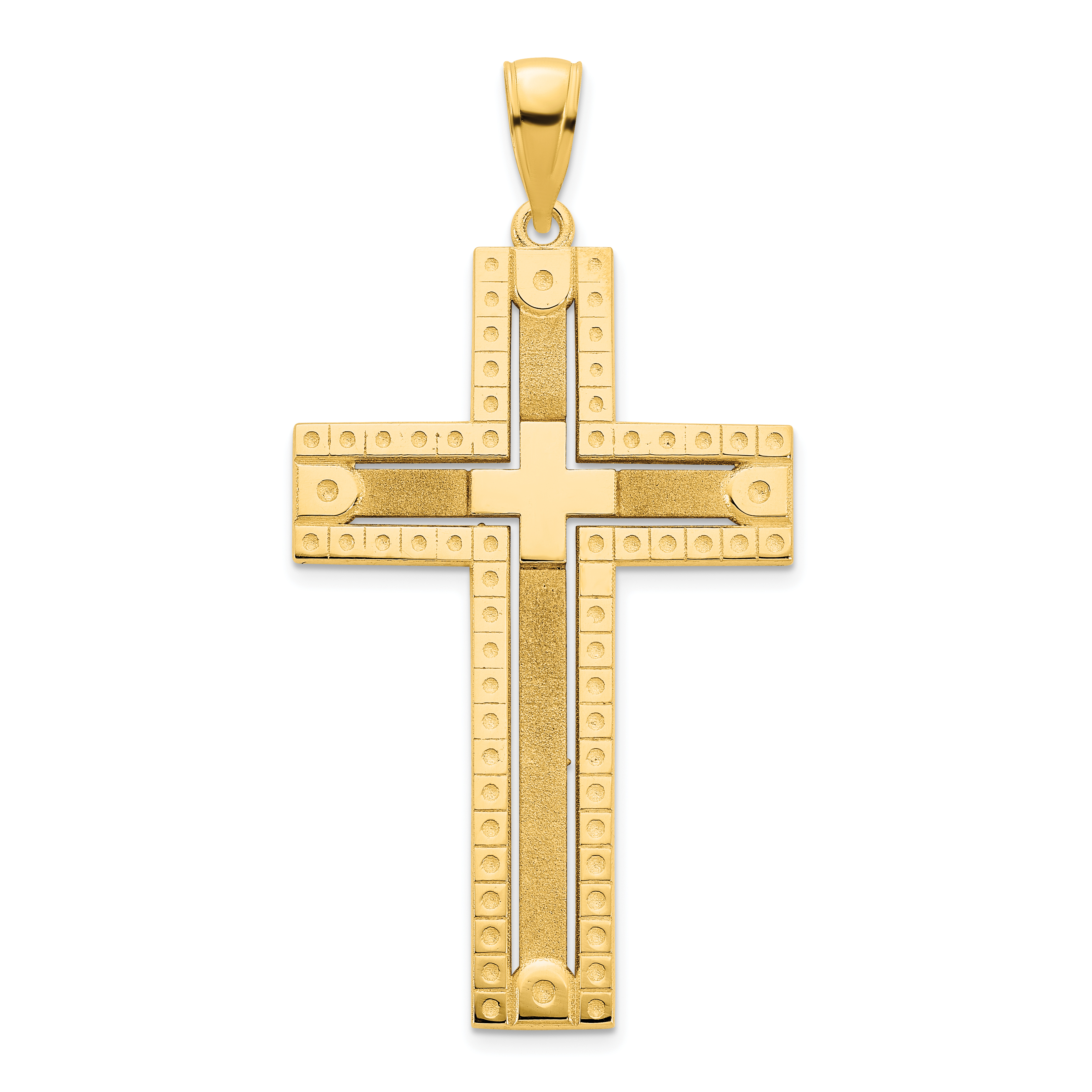 14k Fancy Sandblasted Cross Pendant (D5141)