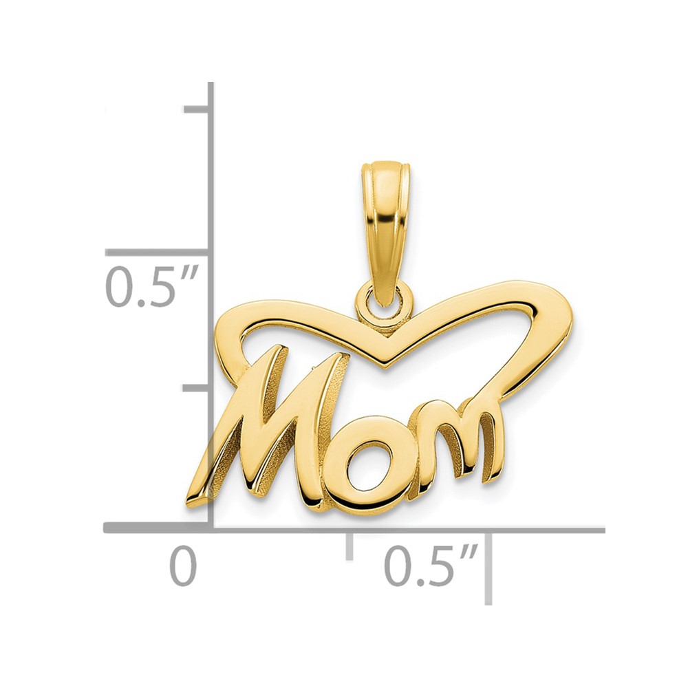 14k MOM Heart Pendant (D5150)